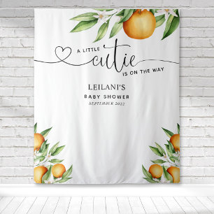 Une Tapisserie De Baby shower Orange Un Peu Cutie
