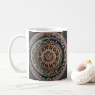Une tasse à café avec un design de mandala esthéti