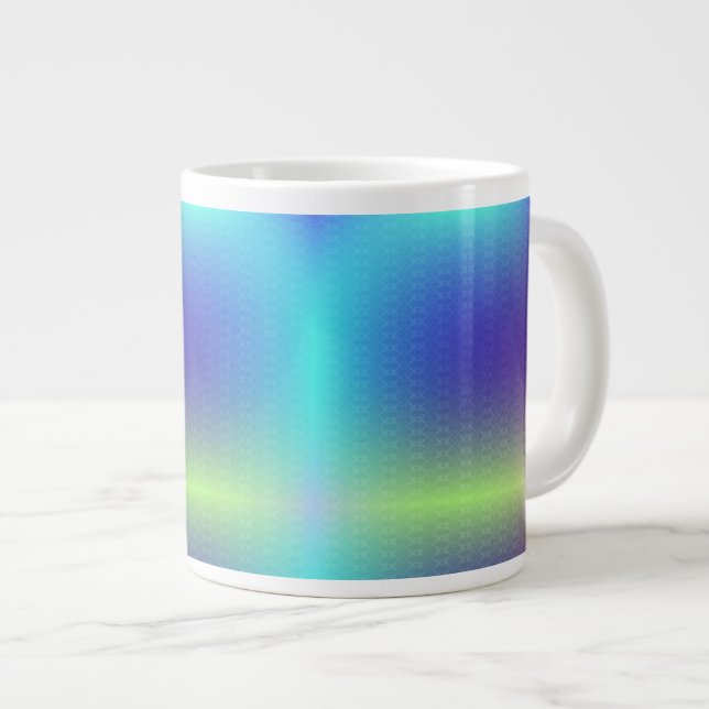 Une tasse blanche avec un design vibrant et dégrad (Devant droit)