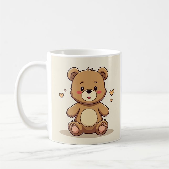 une tasse conçue avec un ours mignon (Gauche)