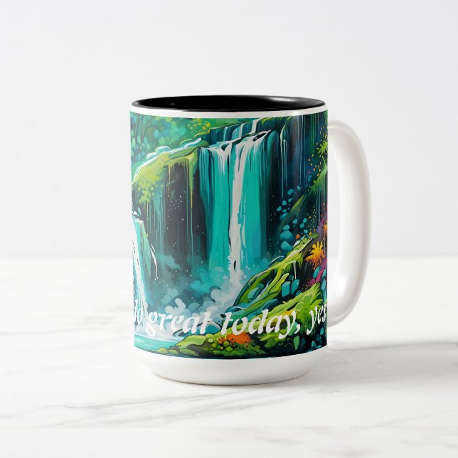 Une tasse de cascade inspirante pour passer une bo (Devant droit)