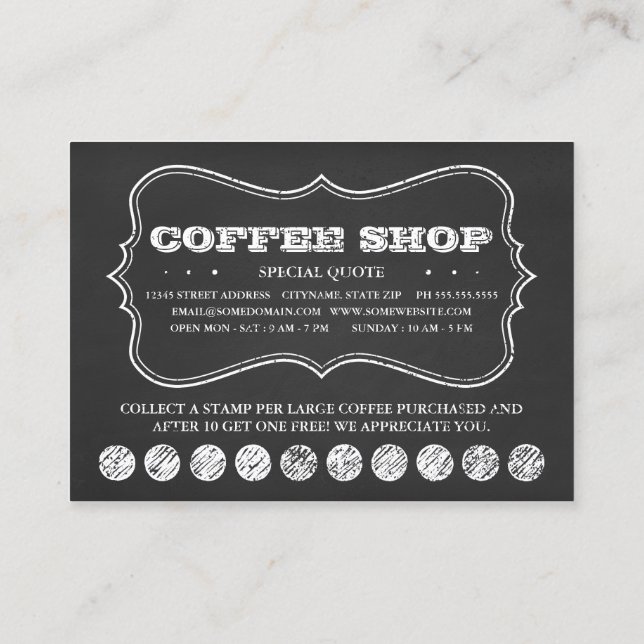 UNE TASSE DE COFFEE cartes perforantes en tableau  (Dos)