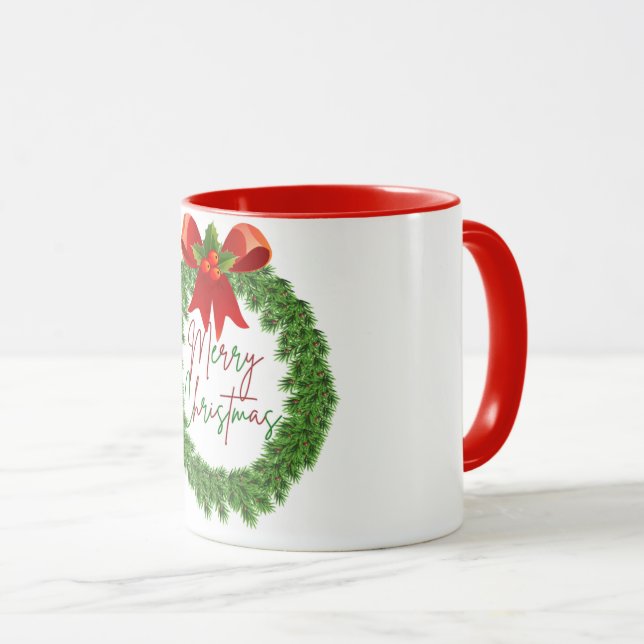 Une tasse de couronne de noël (Devant droit)