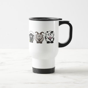 Une tasse de voyage pour mouton, chèvre et vache