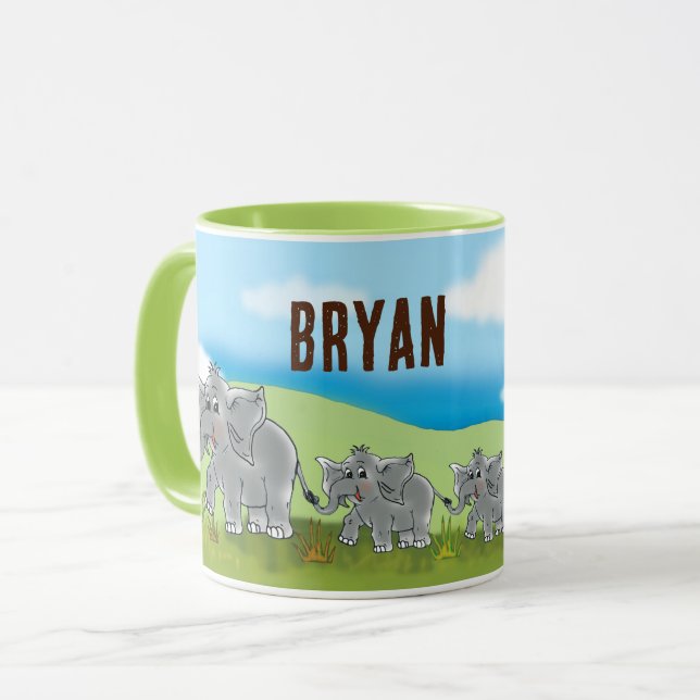 Une tasse d'éléphant mignon — Afrique savane | (Devant gauche)