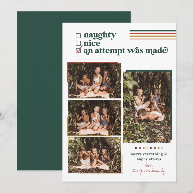 Une tentative a été faite | Carte de Noël moderne (Devant / Derrière)