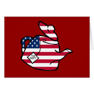 Une théière dans des couleurs de drapeau américain