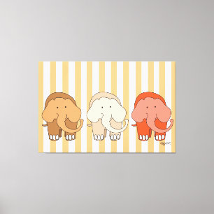 Une toile d'art en trio d'éléphants