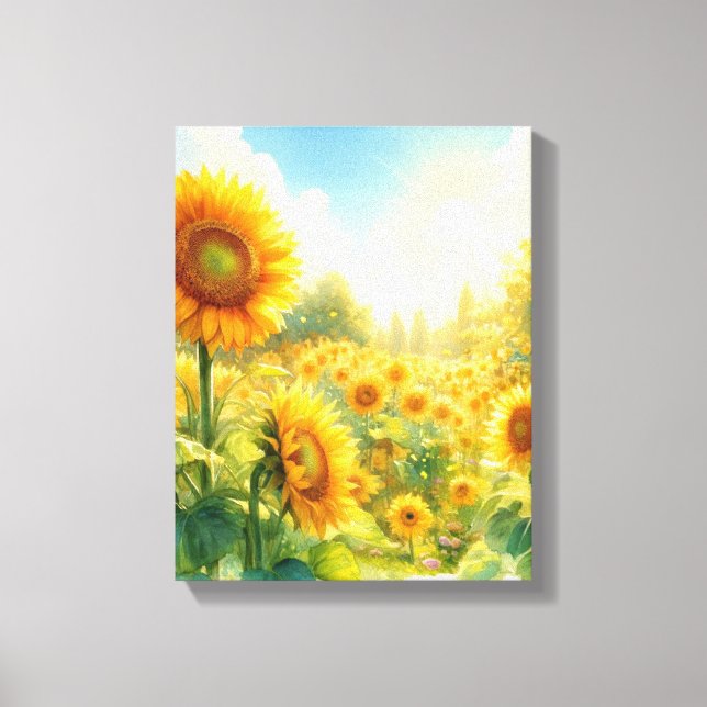Une toile encadrée représentant un jardin de tourn (Recto)