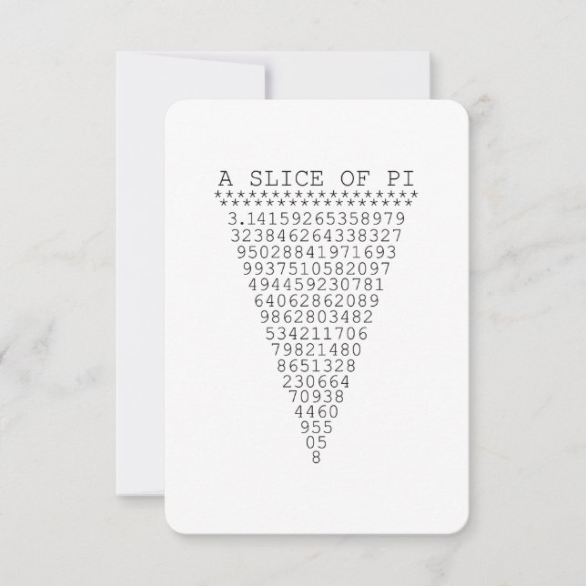 Une tranche de numéros Pi (Devant)