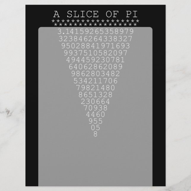 Une tranche de typographie de Pi (Devant)