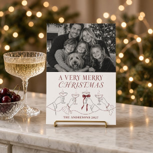 Une très joyeuse carte de vœux de Noël au champagn