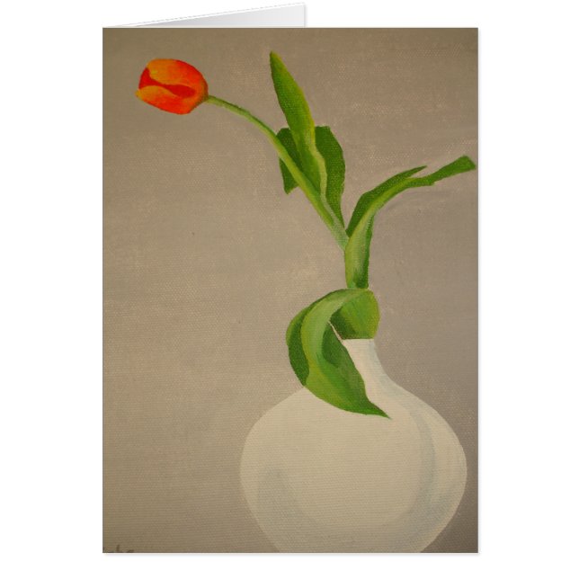 Une Tulipe Rouge Dans Un Vase Blanc (Devant)