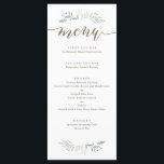 Une végétation délicieuse | Menu Mariage<br><div class="desc">Inspirée par la nature,  cette carte de menu présente un feuillage dessiné à la main et une calligraphie moderne avec un motif assorti au dos.</div>