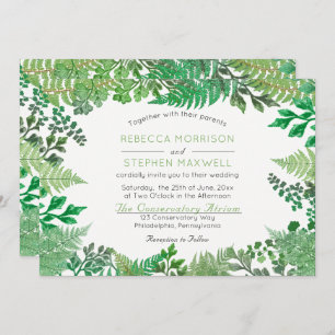 Une verdure élégante   Invitations de mariage Wild