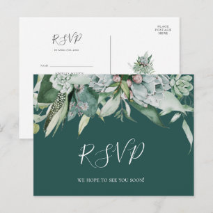 Une verdure succulente   Carte RSVP de choix du me