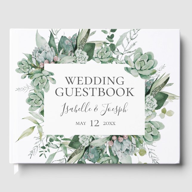 Une verdure succulente | Livre d'invité Mariage (Recto)