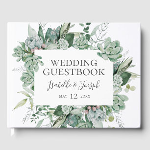 Une verdure succulente Livre d'invité Mariage ve