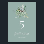 Une verdure succulente | Numéro de table verte Sag<br><div class="desc">Cette végétation succulente | sauge vert numéro de table est parfait pour votre mariage boho sauge vert tropical. Le design présente des oeuvres d'aquarelle modernes, dont l'eucalyptus vert clair, la fougère délicate et les variétés succulentes classiques, donnant à la conception une atmosphère de jardin secret simple et élégante, parfait pour...</div>