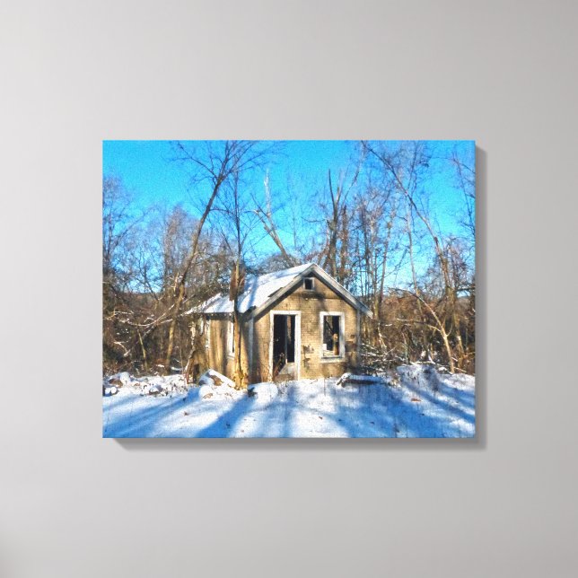 Une vieille maison dans la toile de neige (Recto)