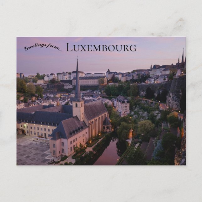 Une vue de la ville de Luxembourg sur une carte po (Devant)