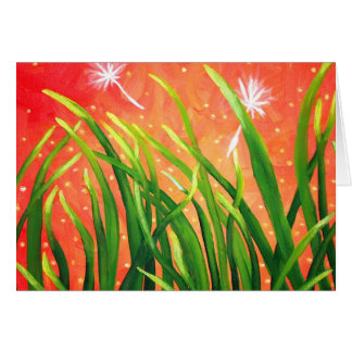 Une vue de l'herbe - carte d'art - carte blanche