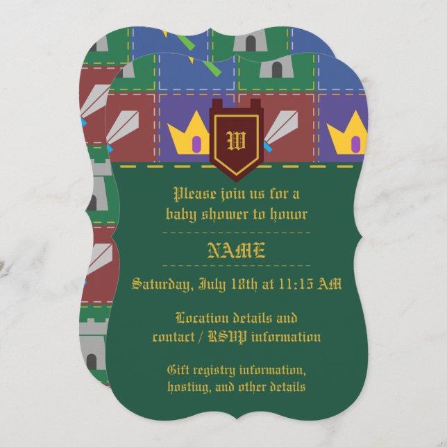 Une Wee Un Imaginaire Quilt Baby shower Invitation (Devant / Derrière)