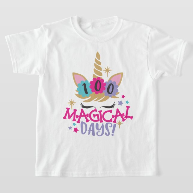Unicorn 100 Magical Days of School T-Shirt (Poser)