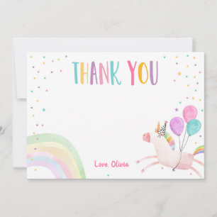 Unicorn anniversaire Carte de remerciements rose m