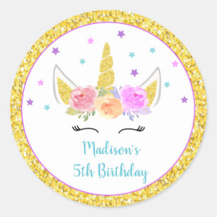 Unicorn Anniversaire Fête Favoriser Stickers