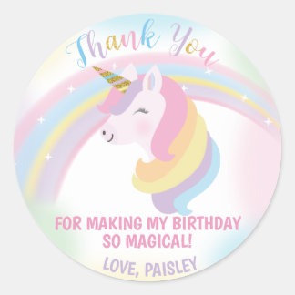 Unicorn Anniversaire Fête Favoriser Stickers