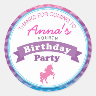 Unicorn Anniversaire fête Merci Sticker