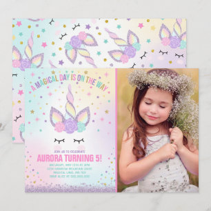 Unicorn Anniversaire Invitation Magique Unicorn Pa