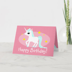Unicorn anniversaire souhaits carte personnalisabl