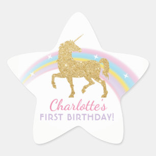 Unicorn Anniversaire Star Favoriser Stickers