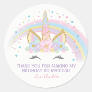Unicorn Anniversaire Star Favoriser Stickers