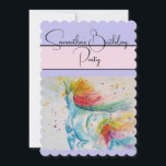 Unicorn Aquarelle Anniversaire Fête Invitation<br><div class="desc">Unicorn Conception de nom personnalisable,  avec un nom entièrement personnalisable. Conçu à partir de ma photo et de mon écriture de jardin d'origine.</div>