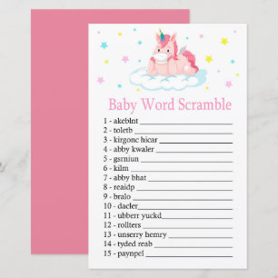Unicorn Baby mot scramble jeu