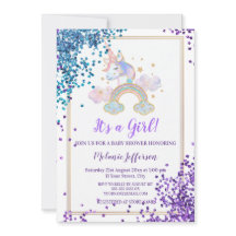 Unicorn Baby Shower Invitations