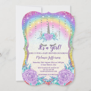 Unicorn Baby Shower Invitations