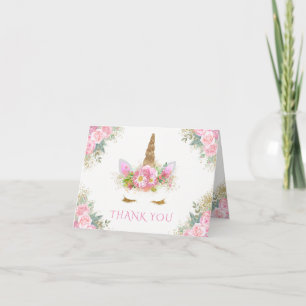Unicorn Baby shower Merci Cartes