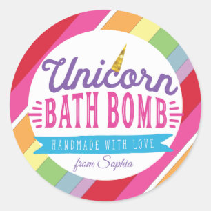 Unicorn Bath Bomb Stickers Étiquettes personnalisé
