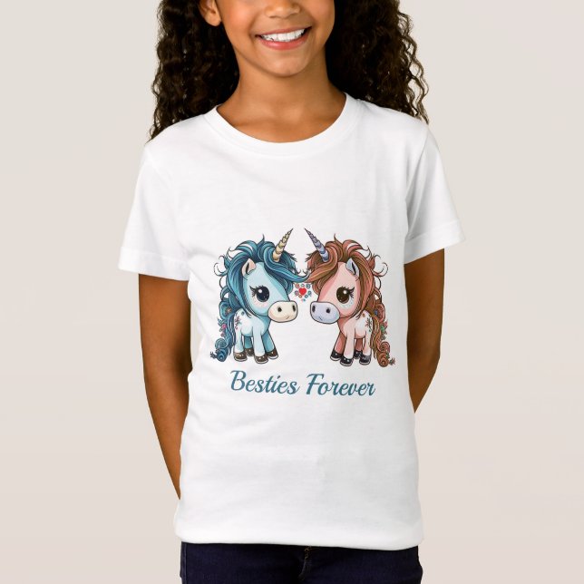 Unicorn Besties Forever T-Shirt (Devant)