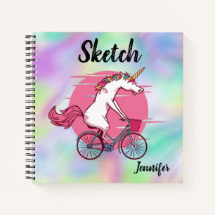 Unicorn Bicycle Monogramme Carnet de carnet de cro