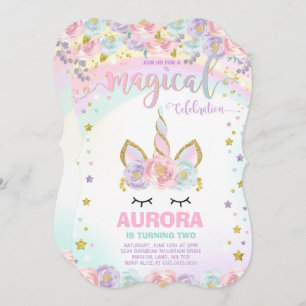 Unicorn Birthday Invitation Magique Unicorn Party