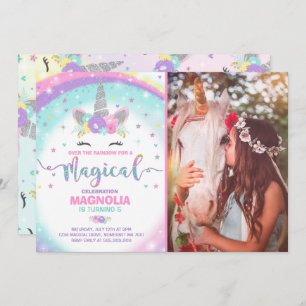 Unicorn Birthday Invitation Magique Unicorn Party