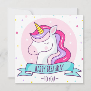 Unicorn Bonne carte de vacances d'anniversaire