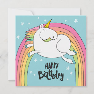 Unicorn Bonne carte de vacances d'anniversaire