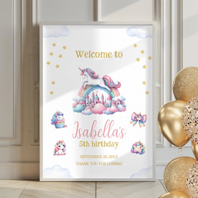 Unicorn Castle Rainbow Magical Poster Affiche de b (Créateur téléchargé)