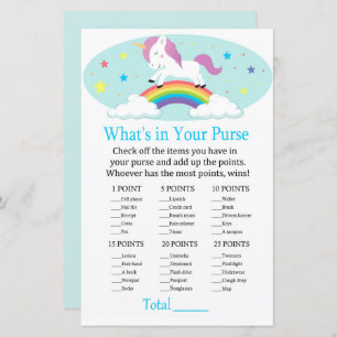 Unicorn Ce qui est dans votre baby shower de jeu d